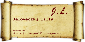 Jaloveczky Lilla névjegykártya
